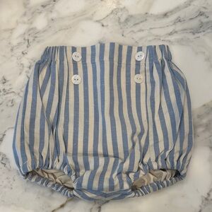 Striped Blue and Cream Baby Bloomers